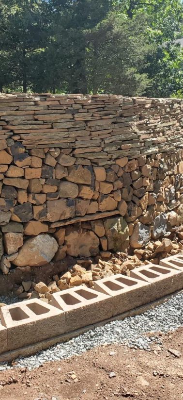 Natural Stone Retaining Wall